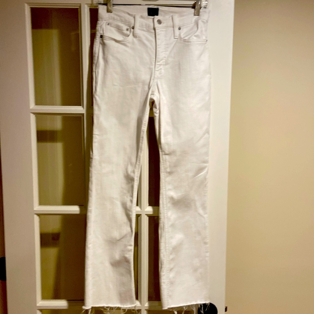 J.Crew Factory white midrise flare cropped jeans 27T